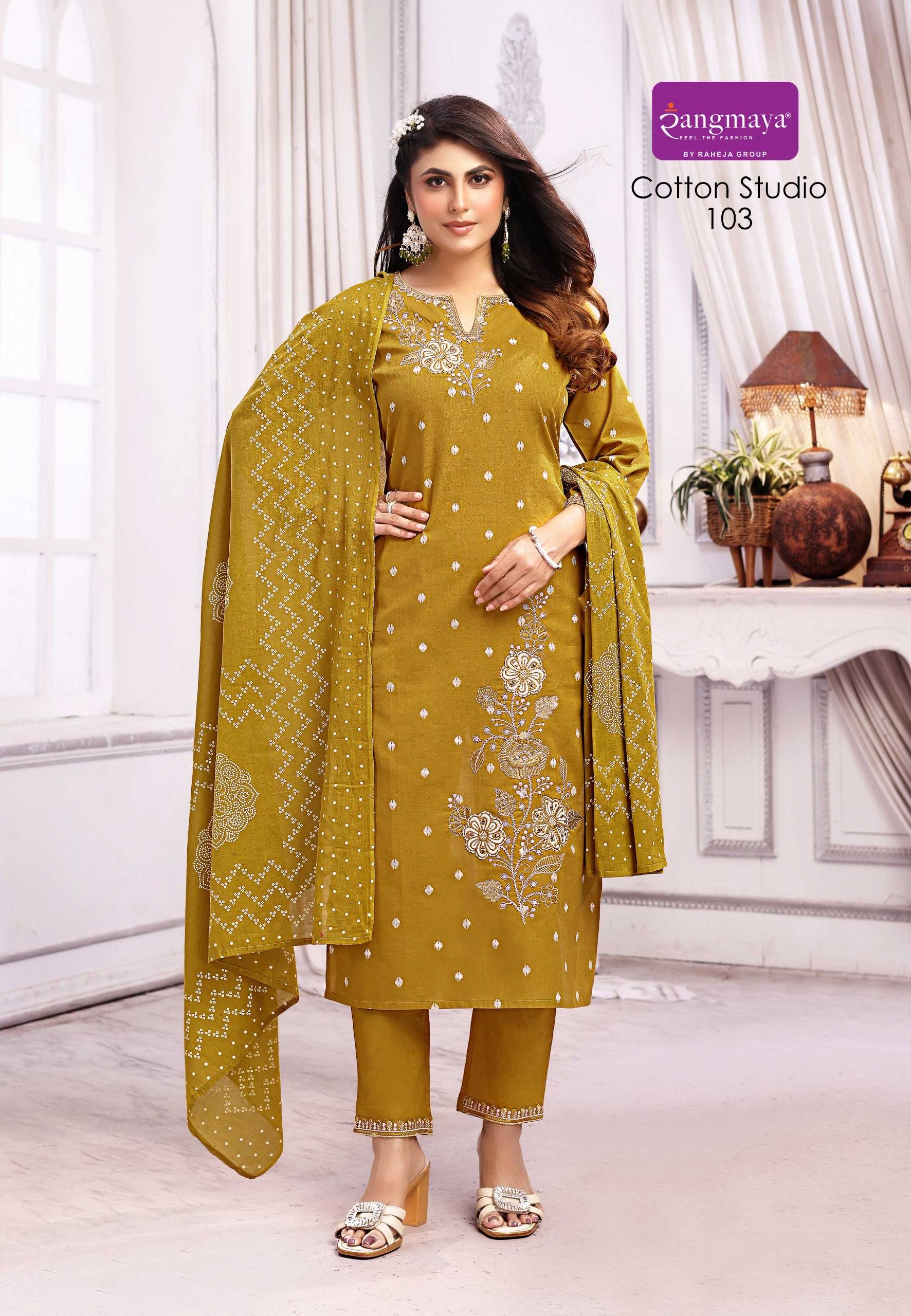 COTTON STUDIO By Fashid Wholesale 101 To 104 Series Stylish Beautiful Colourful COTTON JACQUARD Kurti At Wholesale Price